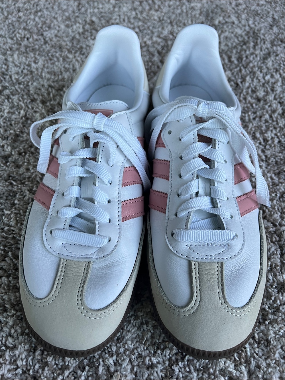 NWOT Adidas Women's Samba OG Sneakers in White Wonder Mauve Size 8.5 - Picture 3 of 10